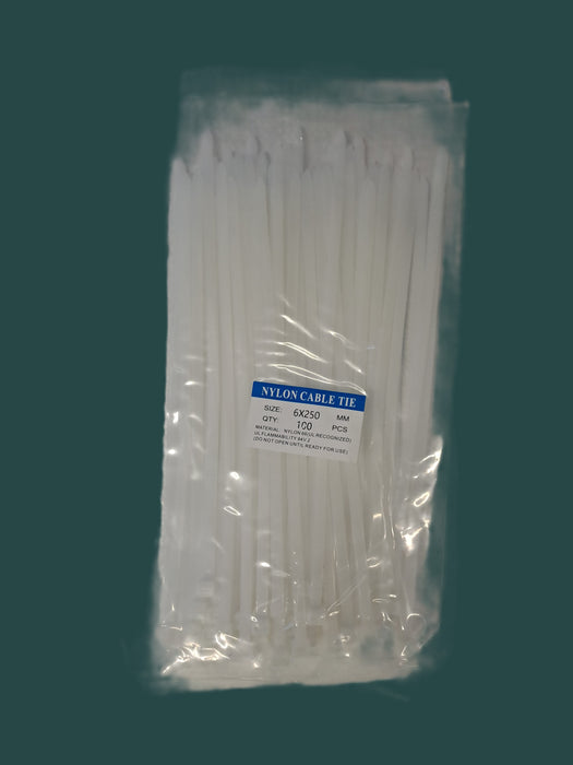 Cable Ties – Pack of 100 (6 x 250mm)